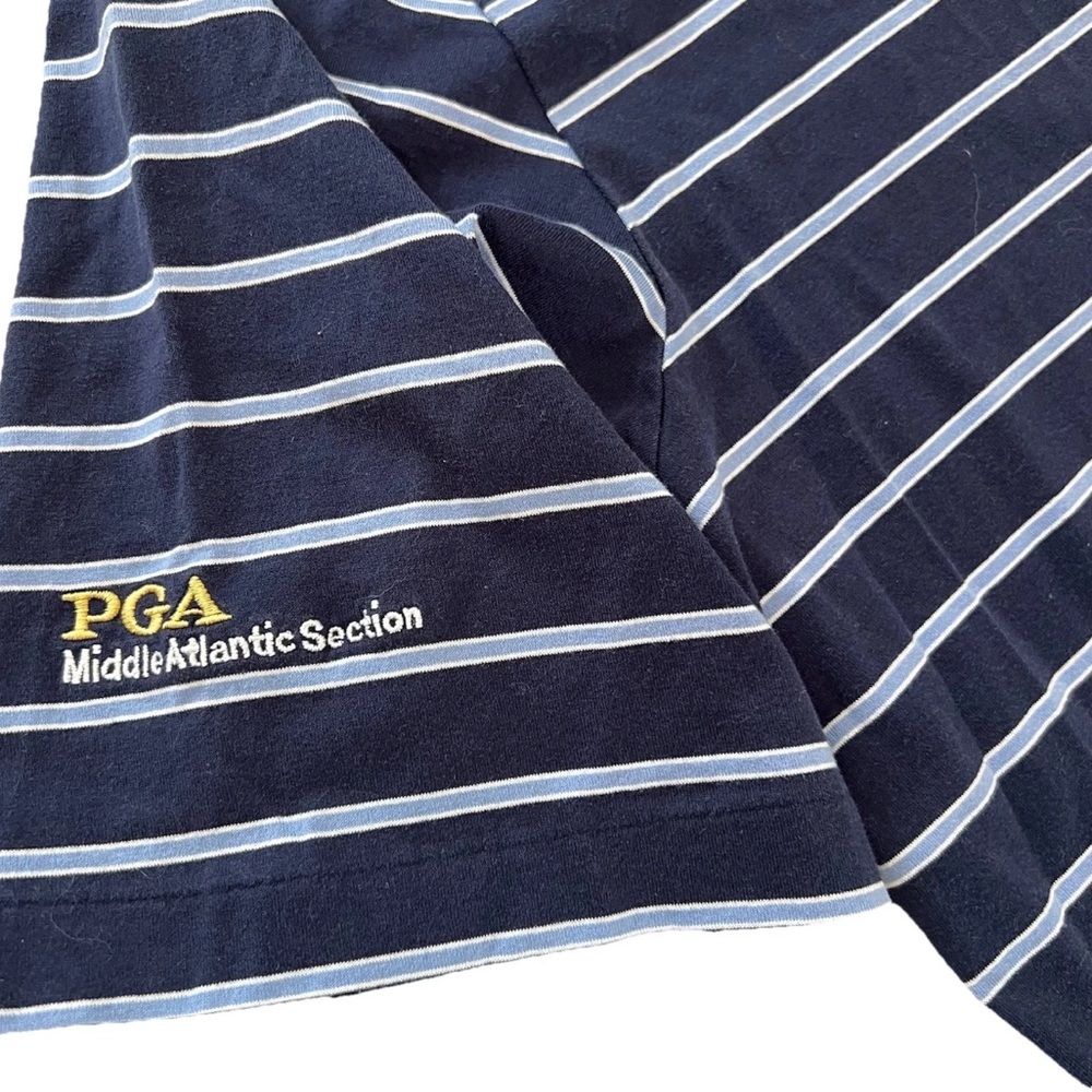 Ralph Lauren Polo Golf Polo Shirt Mens Blue Striped PGA Embroidery - Picture 4 of 9